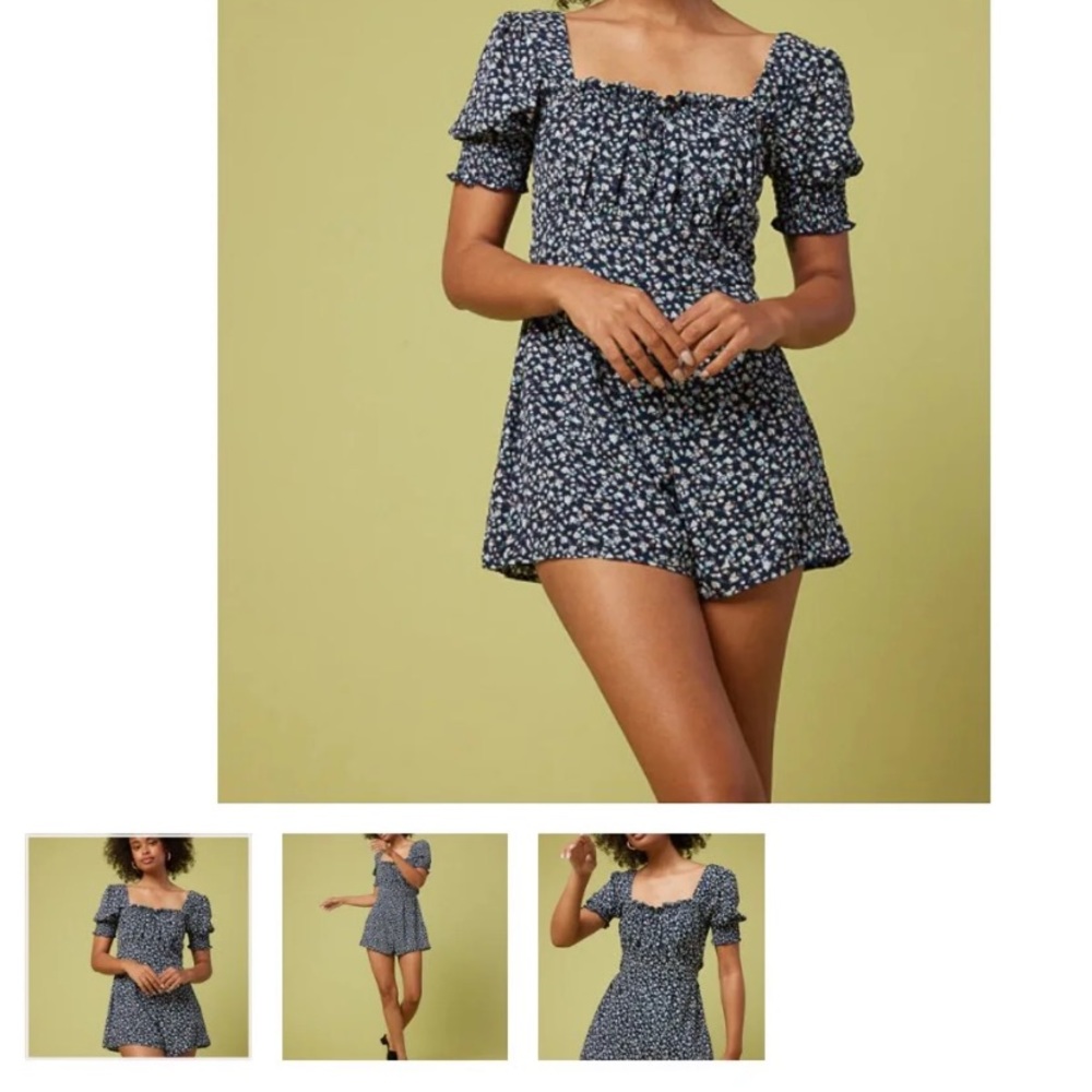 Navy Floral Romper